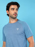 Men Solid Slim Fit Crew Neck T-shirt with DOUBLE COOL