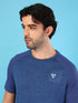 Men Solid Slim Fit Crew Neck T-shirt with DOUBLE COOL