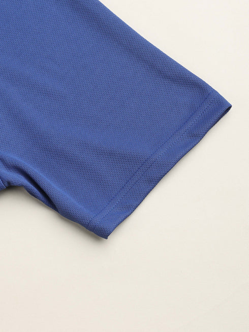 Men Solid Slim Fit Crew Neck T-shirt with DOUBLE COOL