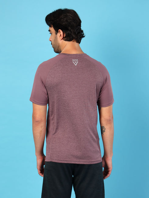 Men Solid Slim Fit Crew Neck T-shirt with DOUBLE COOL