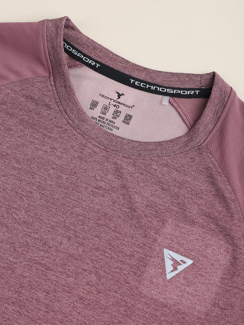 Men Solid Slim Fit Crew Neck T-shirt with DOUBLE COOL