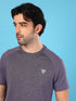 Men Solid Slim Fit Crew Neck T-shirt with DOUBLE COOL