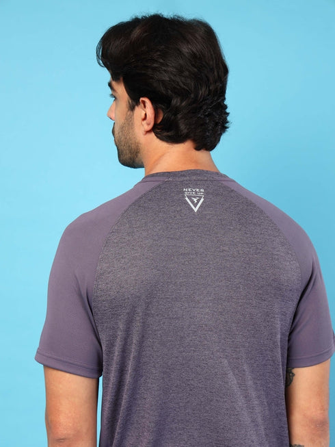 Men Solid Slim Fit Crew Neck T-shirt with DOUBLE COOL