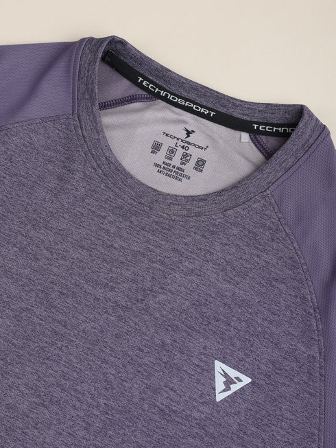 Men Solid Slim Fit Crew Neck T-shirt with DOUBLE COOL