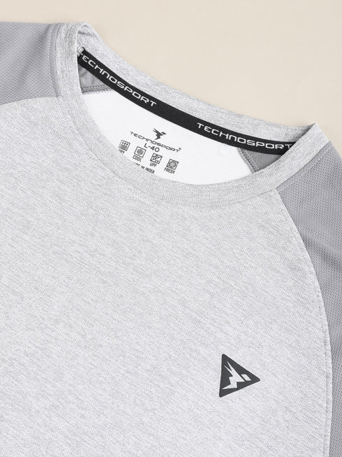Men Solid Slim Fit Crew Neck T-shirt with DOUBLE COOL