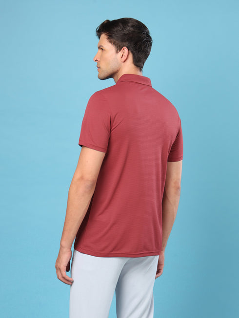 Men Solid Slim Fit Polo T-shirt with MATPIQ