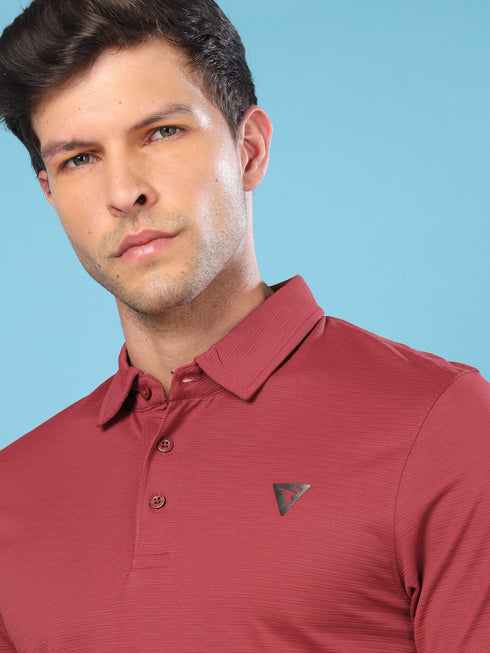 Men Solid Slim Fit Polo T-shirt with MATPIQ