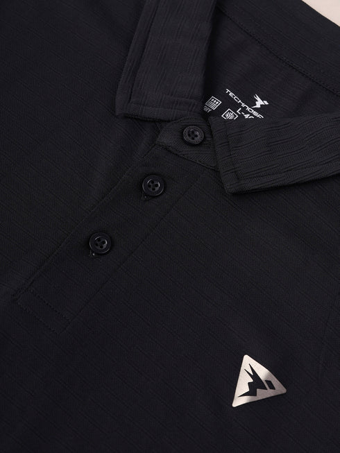 Men Solid Slim Fit Polo T-shirt with MATPIQ