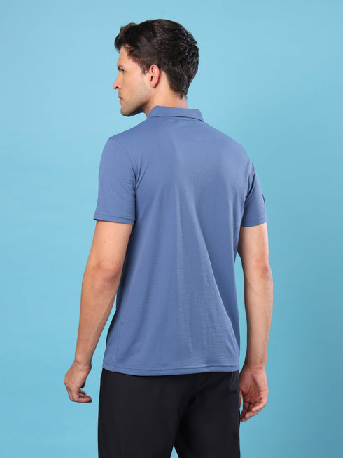 Men Solid Slim Fit Polo T-shirt with MATPIQ