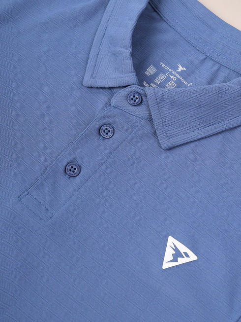 Men Solid Slim Fit Polo T-shirt with MATPIQ