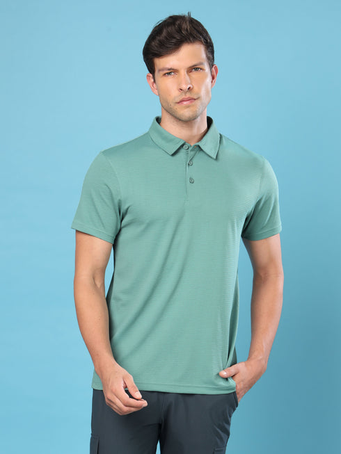Men Solid Slim Fit Polo T-shirt with MATPIQ