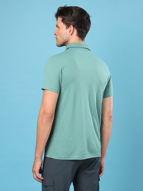 Men Solid Slim Fit Polo T-shirt with MATPIQ