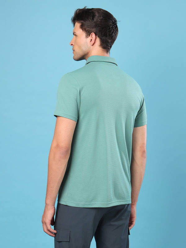 Men Solid Slim Fit Polo T-shirt with MATPIQ