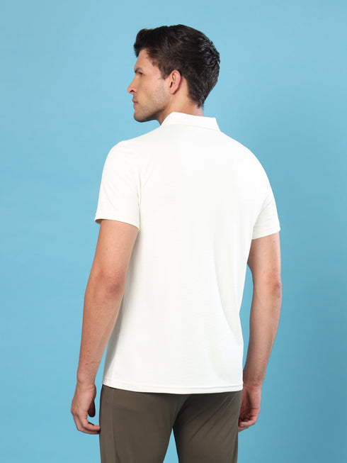 Men Solid Slim Fit Polo T-shirt with MATPIQ