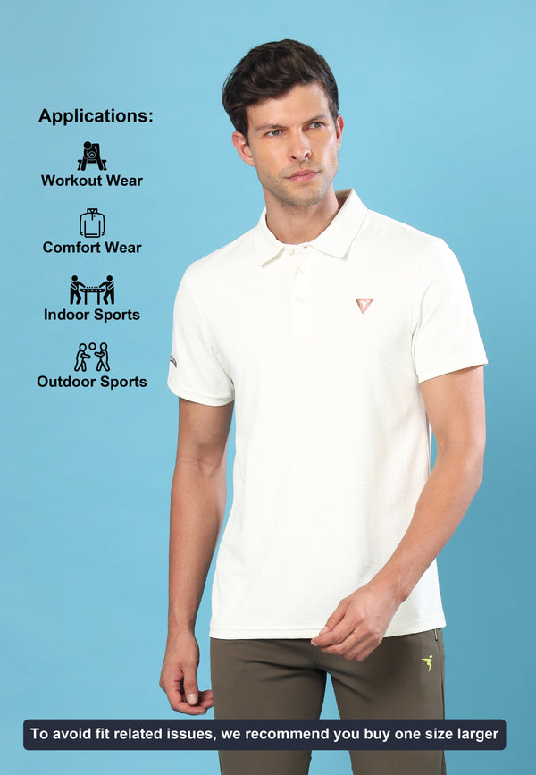 Men Solid Slim Fit Polo T-shirt with MATPIQ