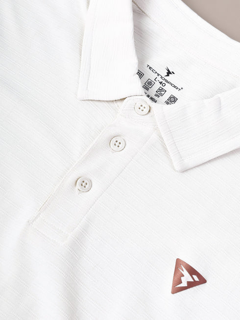 Men Solid Slim Fit Polo T-shirt with MATPIQ