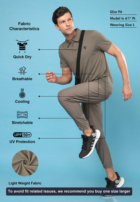 Men Solid Slim Fit Polo T-shirt with MATPIQ