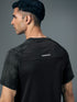 Men Self Design Slim Fit Crew Neck T-shirt with DOUBLE COOL