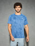 Men Self Design Slim Fit Crew Neck T-shirt with DOUBLE COOL