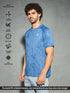 Men Self Design Slim Fit Crew Neck T-shirt with DOUBLE COOL