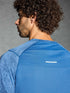 Men Self Design Slim Fit Crew Neck T-shirt with DOUBLE COOL
