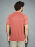 Men Self Design Slim Fit Crew Neck T-shirt with DOUBLE COOL