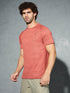 Men Self Design Slim Fit Crew Neck T-shirt with DOUBLE COOL
