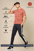 Men Self Design Slim Fit Crew Neck T-shirt with DOUBLE COOL