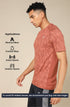 Men Self Design Slim Fit Crew Neck T-shirt with DOUBLE COOL