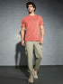 Men Self Design Slim Fit Crew Neck T-shirt with DOUBLE COOL