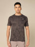 Men Self Design Slim Fit Crew Neck T-shirt with DOUBLE COOL