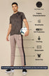 Men Self Design Slim Fit Crew Neck T-shirt with DOUBLE COOL