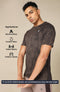 Men Self Design Slim Fit Crew Neck T-shirt with DOUBLE COOL