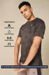 Men Self Design Slim Fit Crew Neck T-shirt with DOUBLE COOL