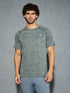 Men Self Design Slim Fit Crew Neck T-shirt with DOUBLE COOL