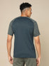 Men Self Design Slim Fit Crew Neck T-shirt with DOUBLE COOL