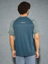 Men Self Design Slim Fit Crew Neck T-shirt with DOUBLE COOL