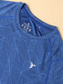Men Self Design Slim Fit Crew Neck T-shirt with DOUBLE COOL
