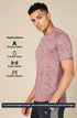 Men Self Design Slim Fit Crew Neck T-shirt with DOUBLE COOL