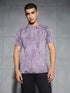Men Self Design Slim Fit Crew Neck T-shirt with DOUBLE COOL