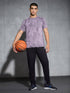 Men Self Design Slim Fit Crew Neck T-shirt with DOUBLE COOL