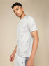 Men Self Design Slim Fit Crew Neck T-shirt with DOUBLE COOL