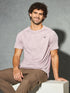 Men Self Design Slim Fit Crew Neck T-shirt with DOUBLE COOL