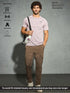 Men Self Design Slim Fit Crew Neck T-shirt with DOUBLE COOL
