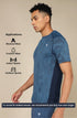 Men Self Design Slim Fit Crew Neck T-shirt with DOUBLE COOL