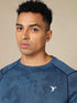 Men Self Design Slim Fit Crew Neck T-shirt with DOUBLE COOL