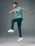 Men Self Design Slim Fit Crew Neck T-shirt with DOUBLE COOL