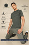 Men Self Design Slim Fit Crew Neck T-shirt with DOUBLE COOL