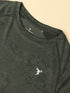 Men Self Design Slim Fit Crew Neck T-shirt with DOUBLE COOL