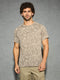 Men Self Design Slim Fit Crew Neck T-shirt with DOUBLE COOL